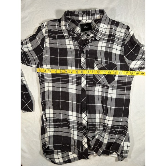 Rails Women’s Hunter Black White Plaid Button Long Sleeve Shirt Size Small - Picture 7 of 9